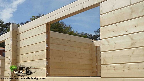 chantier de maison bois en kit