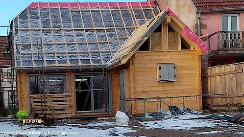 chantier maison bois en kit