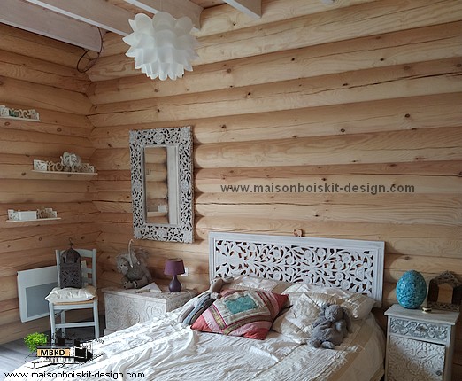 deco interieure chambre maison bois kit