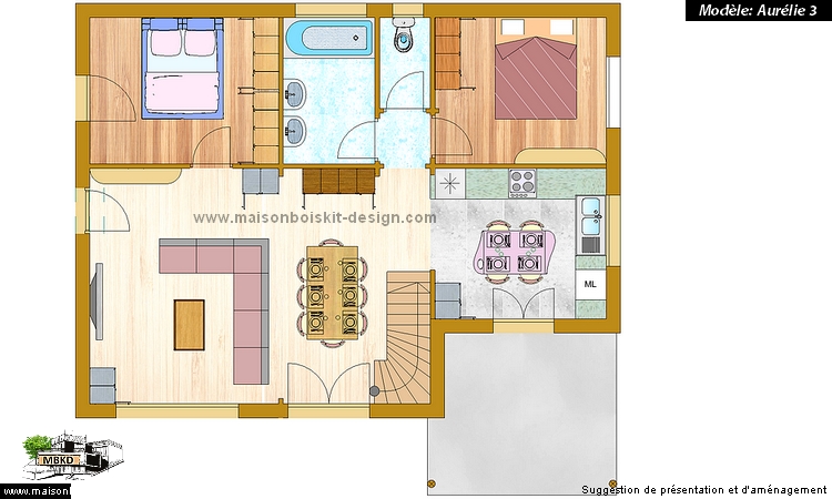 exemple plan maison 100m2 4 chambres mezzanine