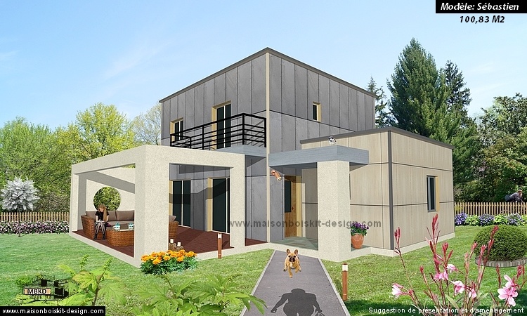 maison bois moderne 4 chambres 100 m2