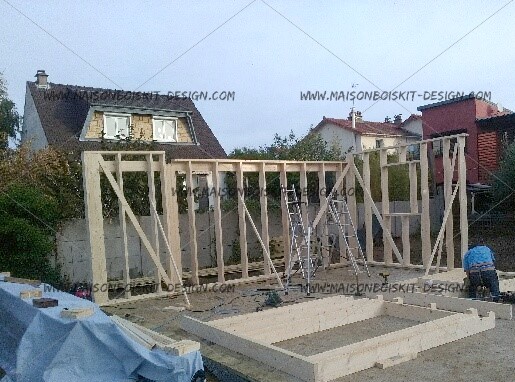 mur ossature bois en kit
