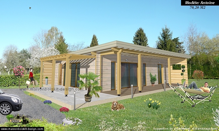 petite maison bois moderne 70 M2