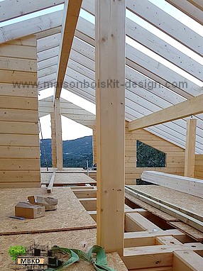 photo chantier construction maison en bois en kit