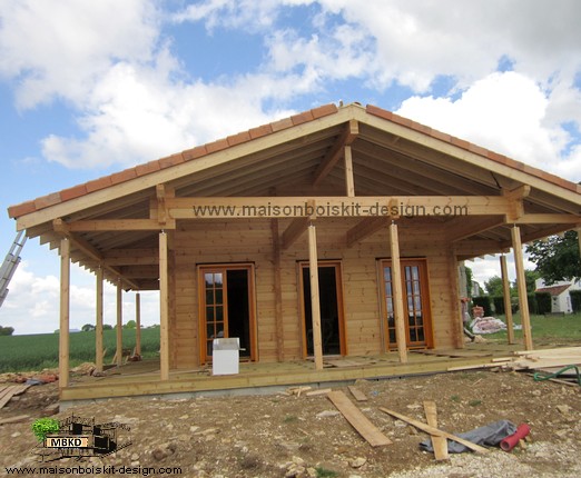 photo construction maison bois
