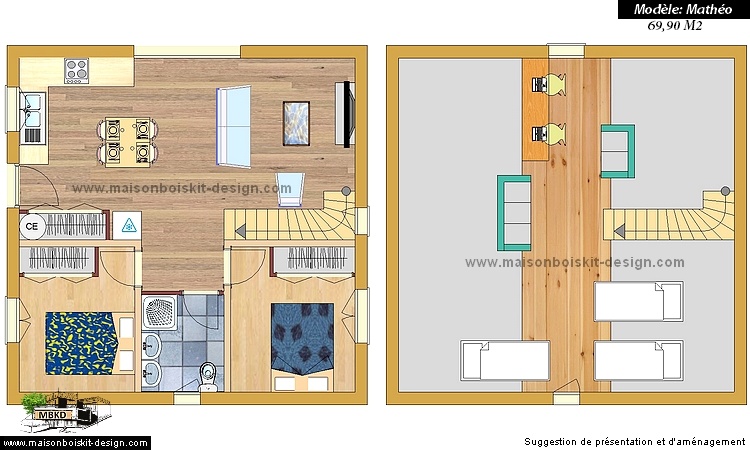 plan chalet bois habitable en kit