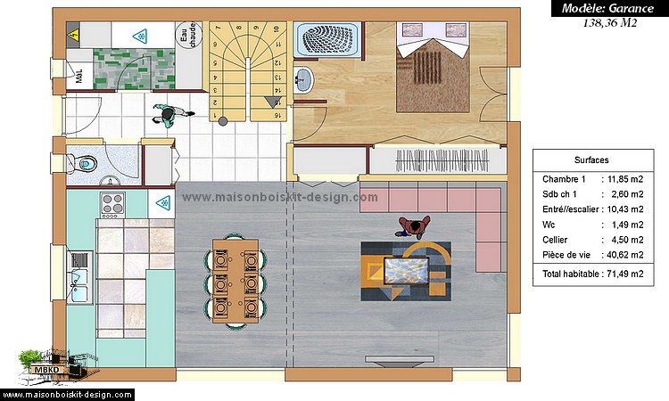 plan maison bois 5 6 chambres étage