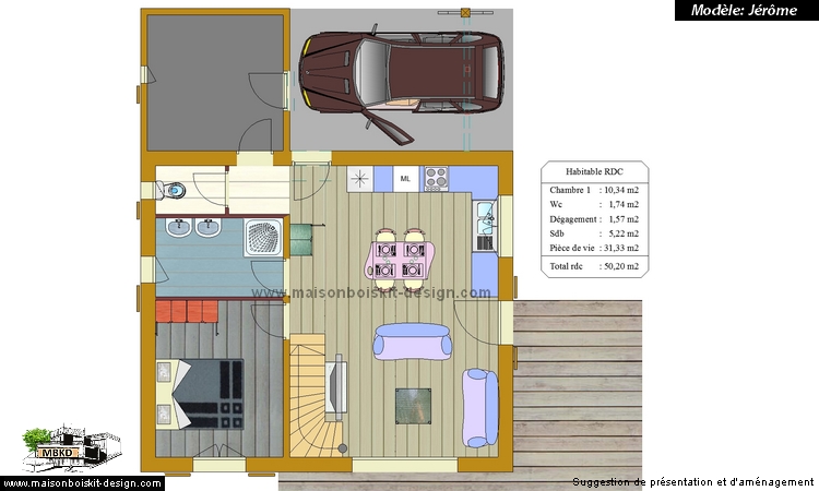 plan petit chalet bois kit 3 chambres
