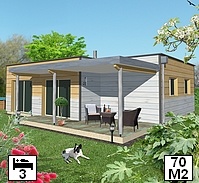 maison bois moderne plain pied 70 m2