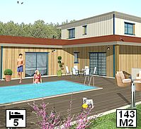 maison en bois en kit ossature 5 chambres étage