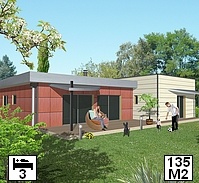 modèle maison bois 3 chambres moderne